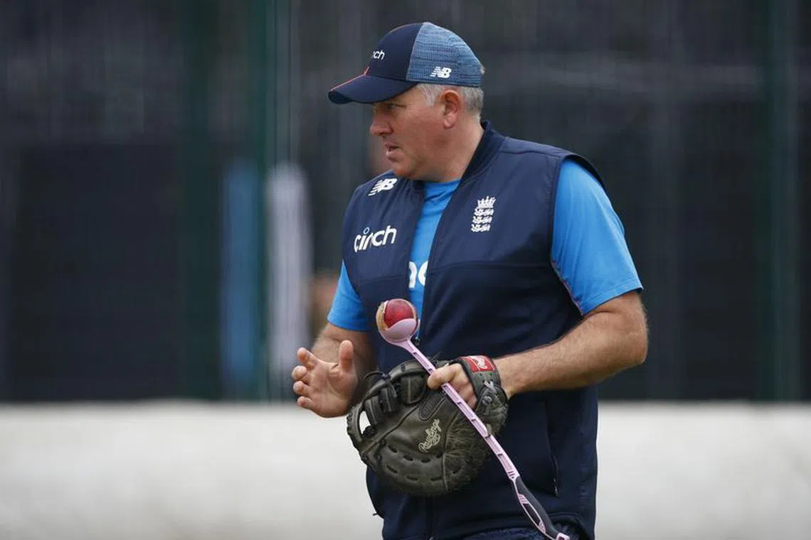 FILE PHOTO: Cricket - England Nets - Emirates Old Trafford, Manchester, Britain- September 9, 2021 England head coach Chris Silverwood during nets Action Images via Reuters/Jason Cairnduff/File Photo