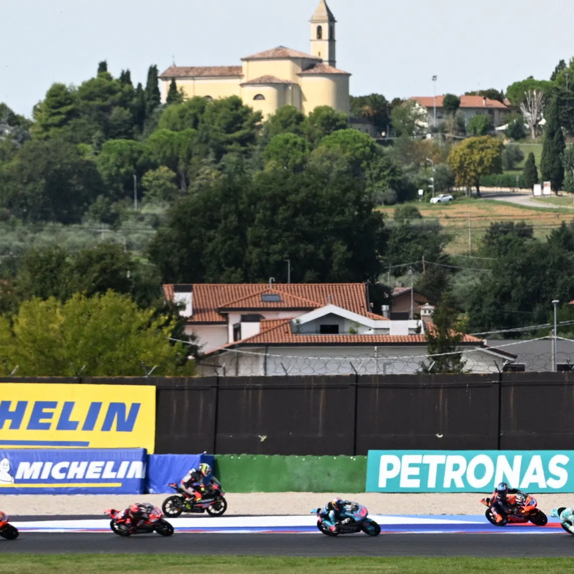 FILE PHOTO: MotoGP - San Marino Grand Prix - Misano World Circuit Marco Simoncelli, Misano, Italy - Spetember 14, 2025 General view during the Moto3 race REUTERS/Jennifer Lorenzini/File Photo