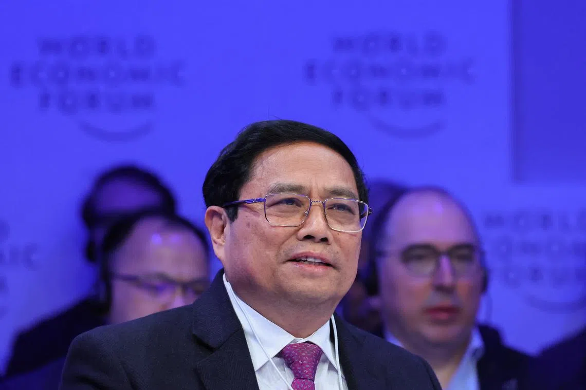 Vietnam’s Prime Minister Pham Minh Chinh speaks during the 54th annual meeting of the World Economic Forum in Davos, Switzerland, January 16, 2024. REUTERS/Denis Balibouse/File Photo
