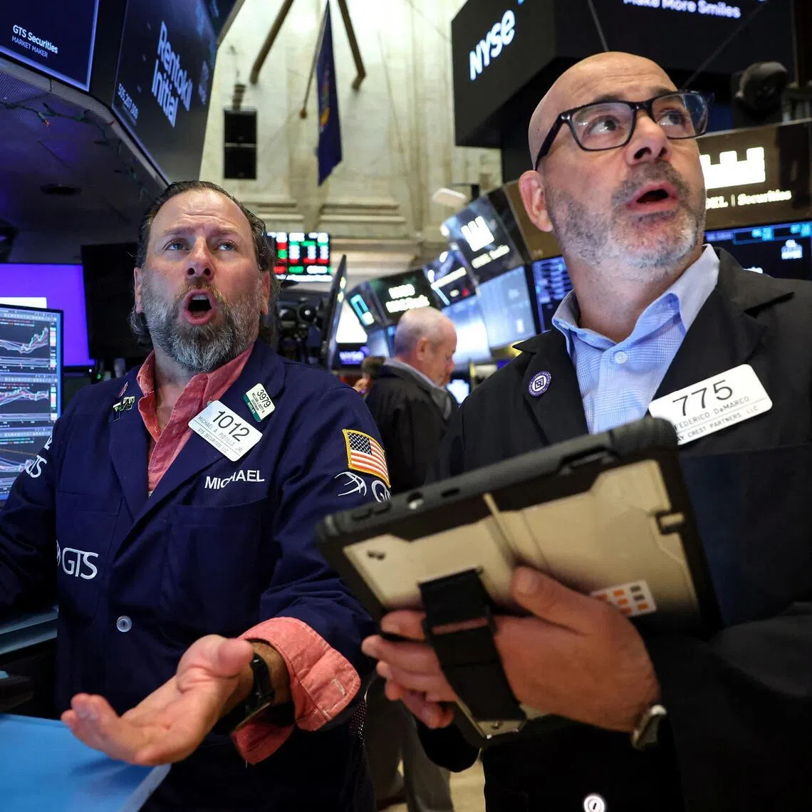 Traders working on the floor of the New York Stock Exchange, in New York City, on June 8.   