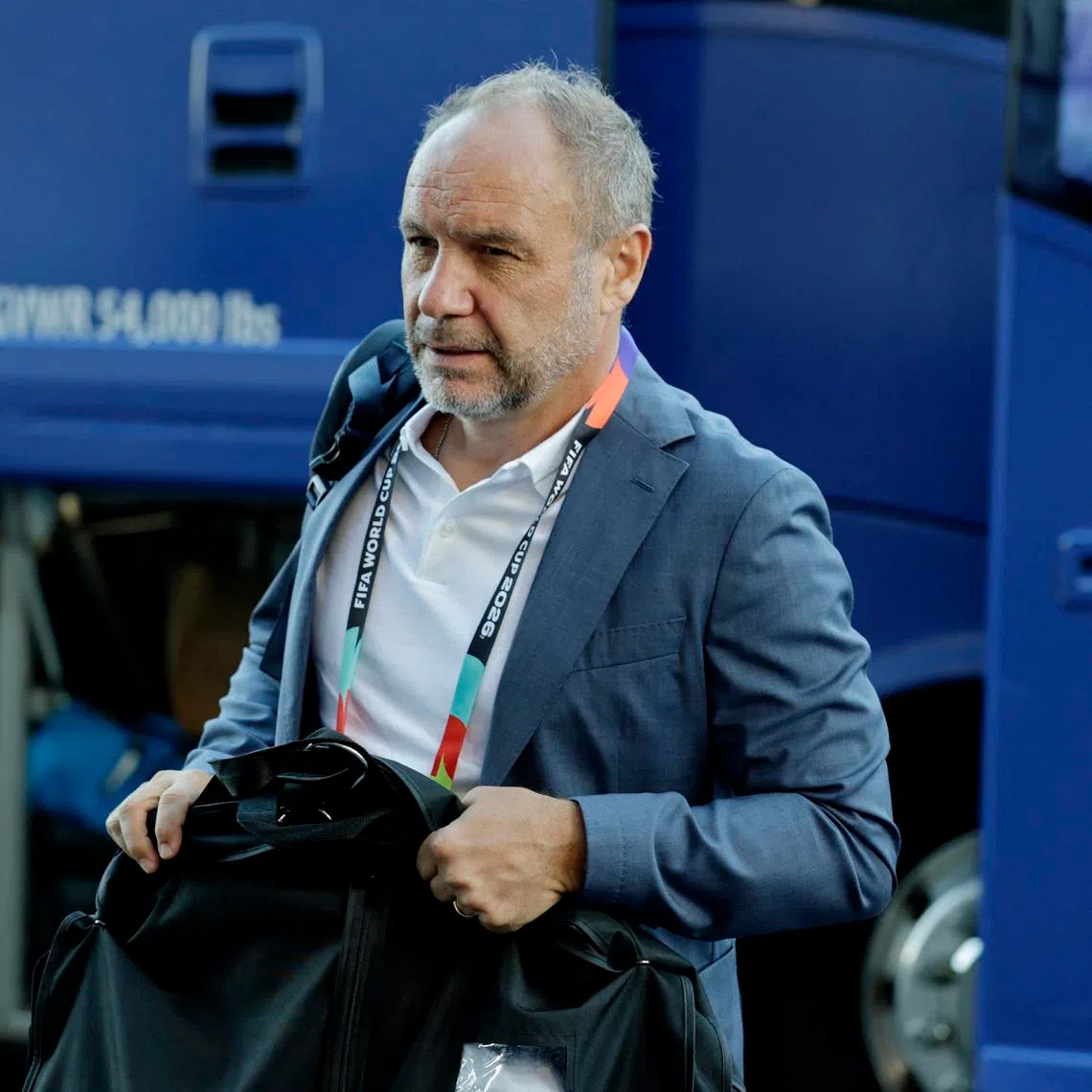 Soccer Football - FIFA World Cup 2026 - Group C - Brazil v Haiti - Philadelphia Stadium, Philadelphia, Pennsylvania, U.S. - June 19, 2026 Haiti coach Sebastien Migne arrives at the stadium before the match REUTERS/Jeenah Moon