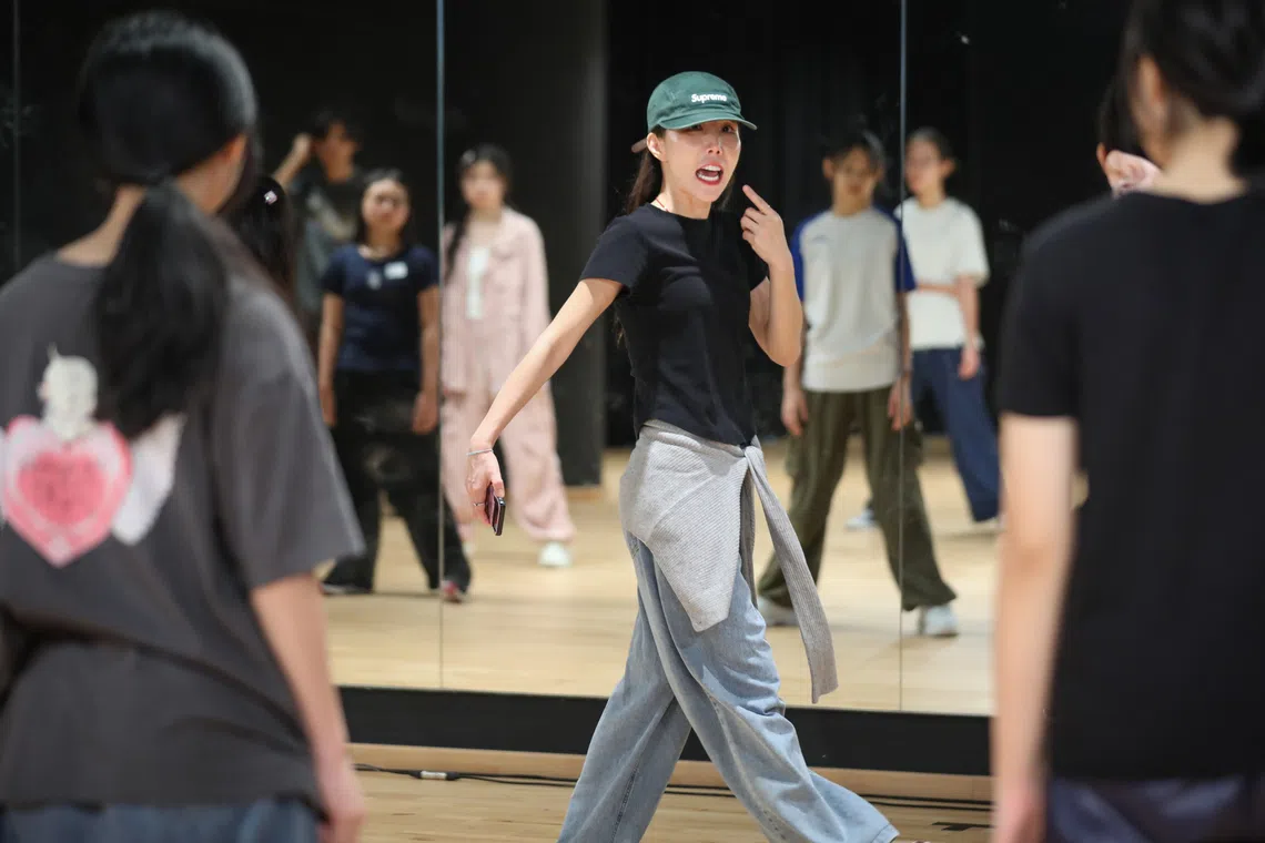A dance trainer at SM Entertainment’s subsidiary training academy’s five-day programme in Singapore in June 2025.