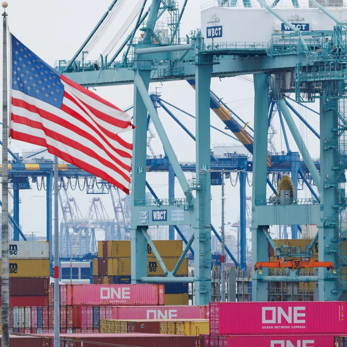 FILE PHOTO: Shipping containers from China sit at the Port of Los Angeles in San Pedro, California, U.S., November 5, 2025. REUTERS/Mike Blake/File Photo