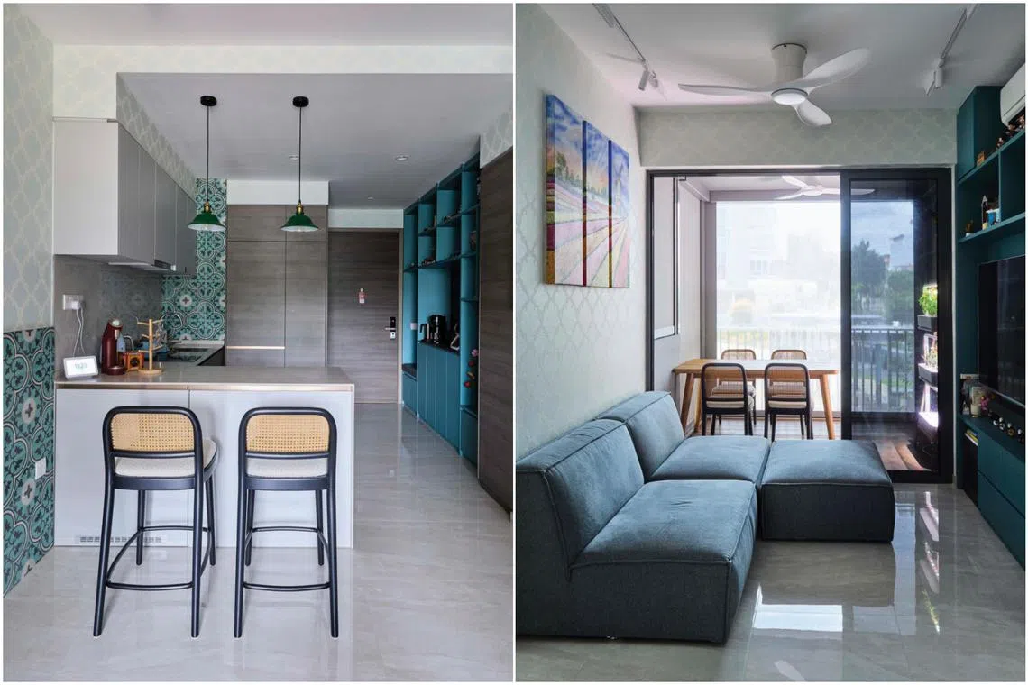 The home owner wanted his 646 sq ft unit to be a modern Peranakan home.