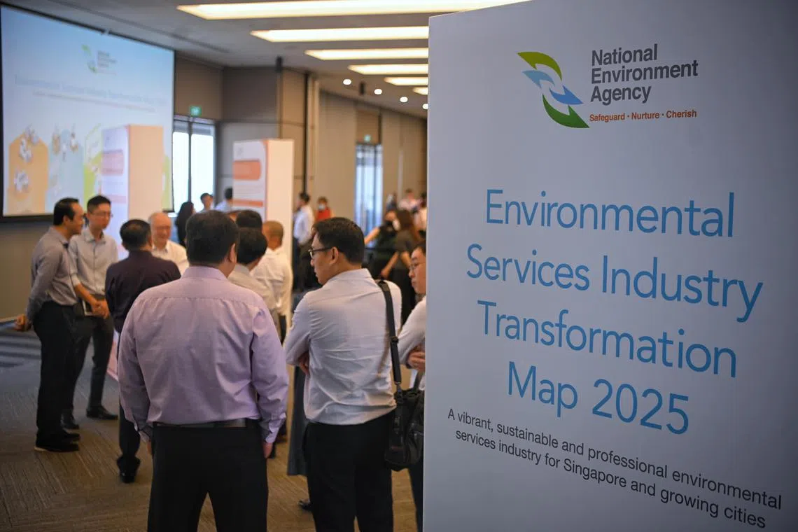 The launch of the Environmental Services Industry Transformation Map 2025 at the Ministry of Sustainability and the Environment on Jan 16. 
