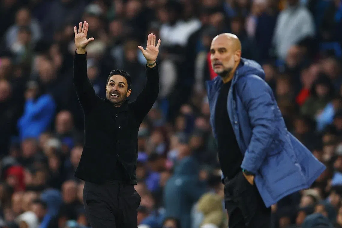 Arsenal manager Mikel Arteta (left) and Manchester City boss Pep Guardiola both know that they are entering a vital stage.