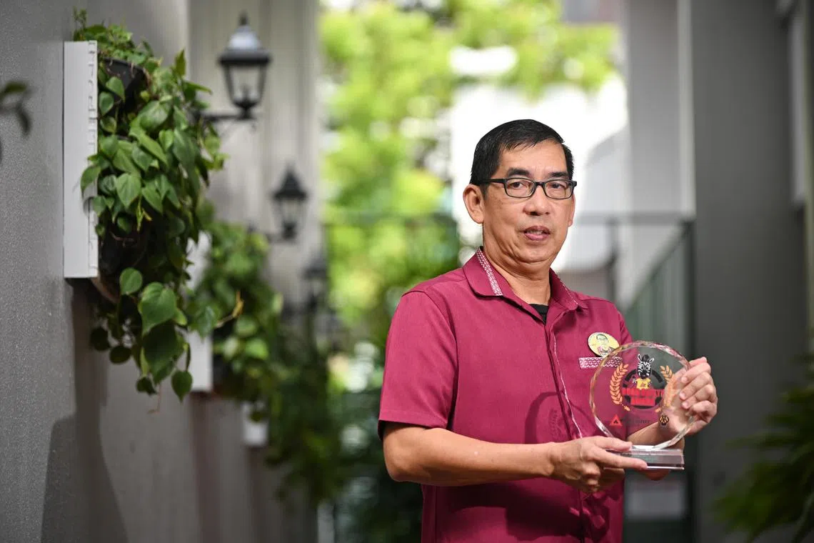 ST20241011-202408400259-Lim Yaohui-Caelyn Tan -ctroadsafety11/
Mr Toh Chin Tiong, 58, Bus Captain from SMRT Buses Ltd, won an excellence award in the Public Bus Fleet category of the Safe Driver Awards.
The Singapore Road Safety Council (SRSC), together with Automobile Association of Singapore (AAS), organising the Singapore Road Safety Awards and Road Safety Seminar 2024 at the Civil Service Club @ Tessensohn on Oct 11, 2024.
Associate Professor Muhammad Faishal Ibrahim, Minister of State for the Ministry of Home Affairs and the Ministry of National Development is the Guest-of-Honour for the event.
(ST PHOTO: LIM YAOHUI)