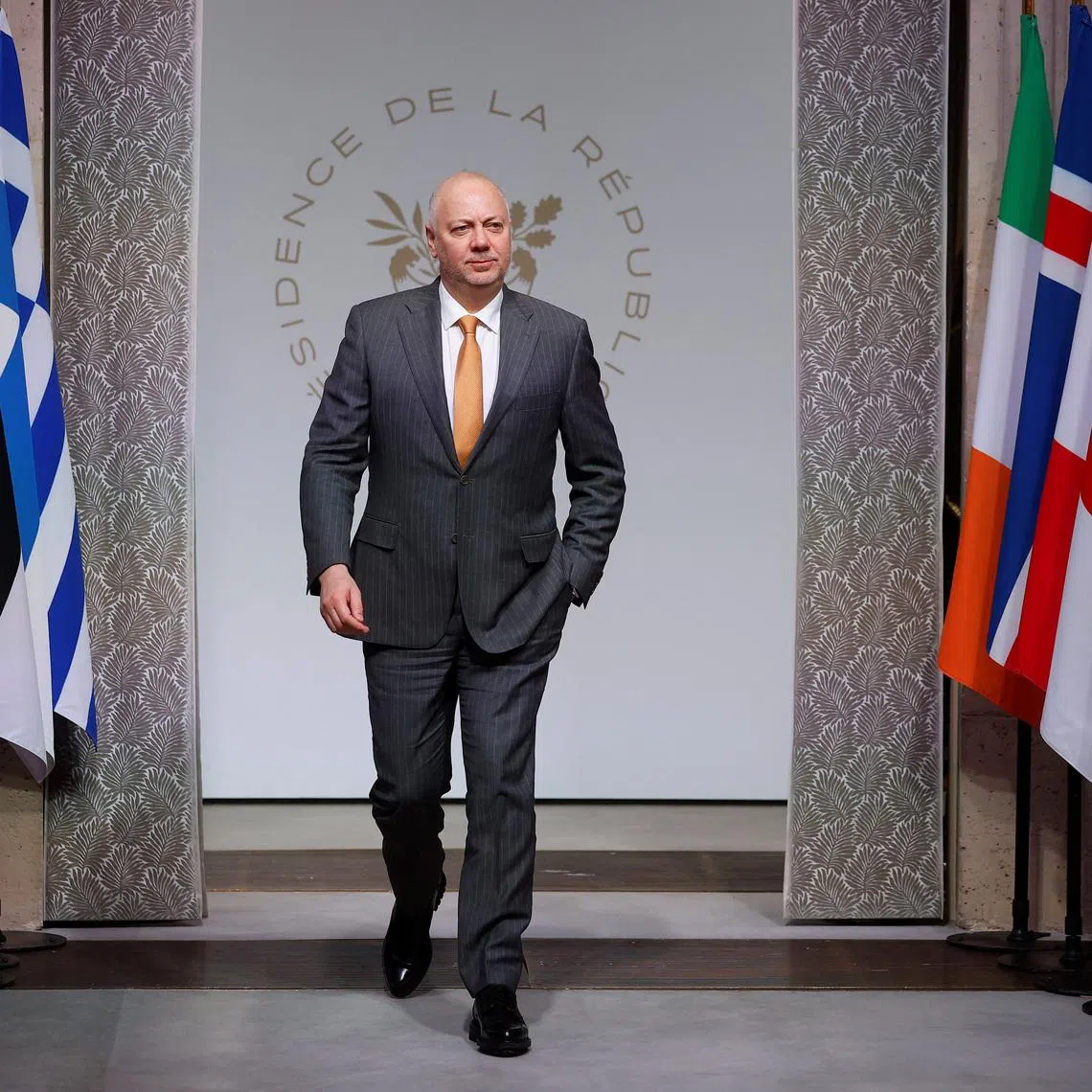 Bulgarian Prime Minister Rosen Zhelyazkov arrives for the Coalition of the Willing summit at the Elysee Palace in Paris, France January 6, 2026. YOAN VALAT/Pool via REUTERS