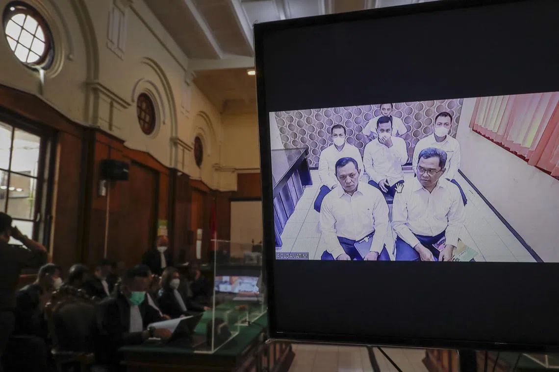 A court in Surabaya will hear charges against three police officials, a security officer and a match organiser.