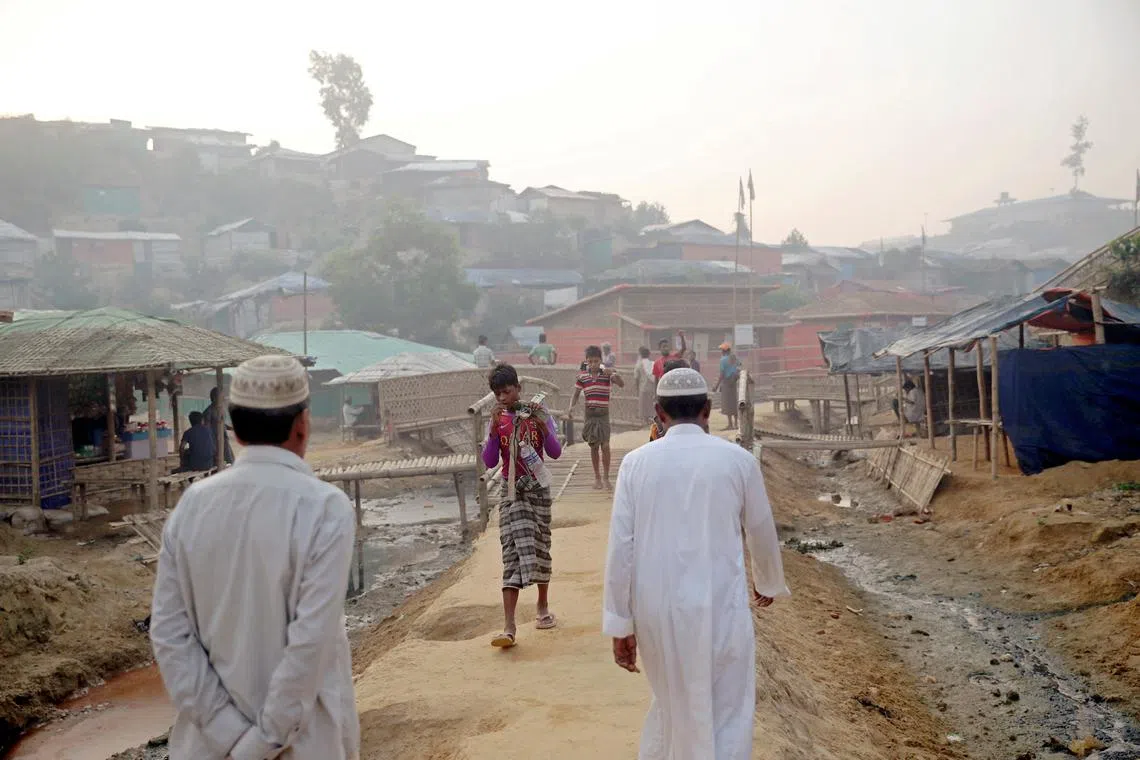 Rohingya refugees at the Balukhali camp in Cox's Bazar, Bangladesh, in 2019. Bangladesh is home to around a million Rohingya.