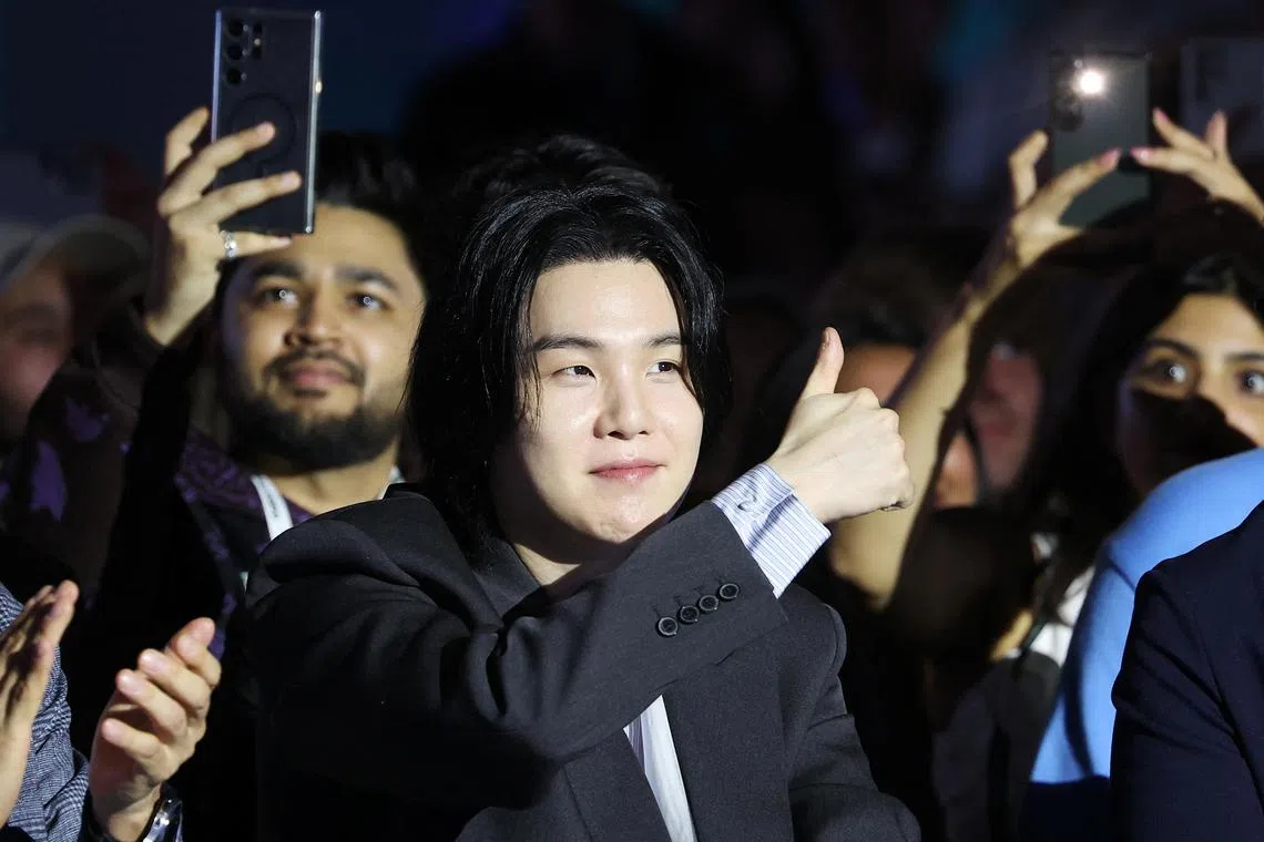 K-pop boy band BTS member Suga will begin his mandatory military service on Sept 22, 2023.