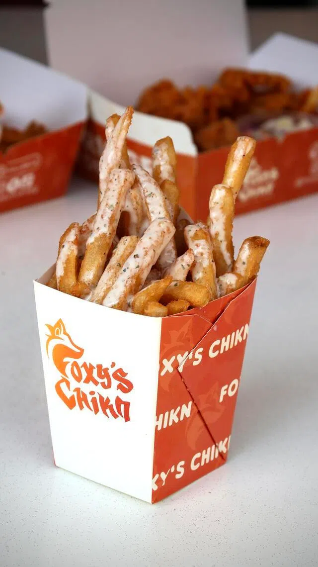 Battered Fries at Foxy’s Chikn.