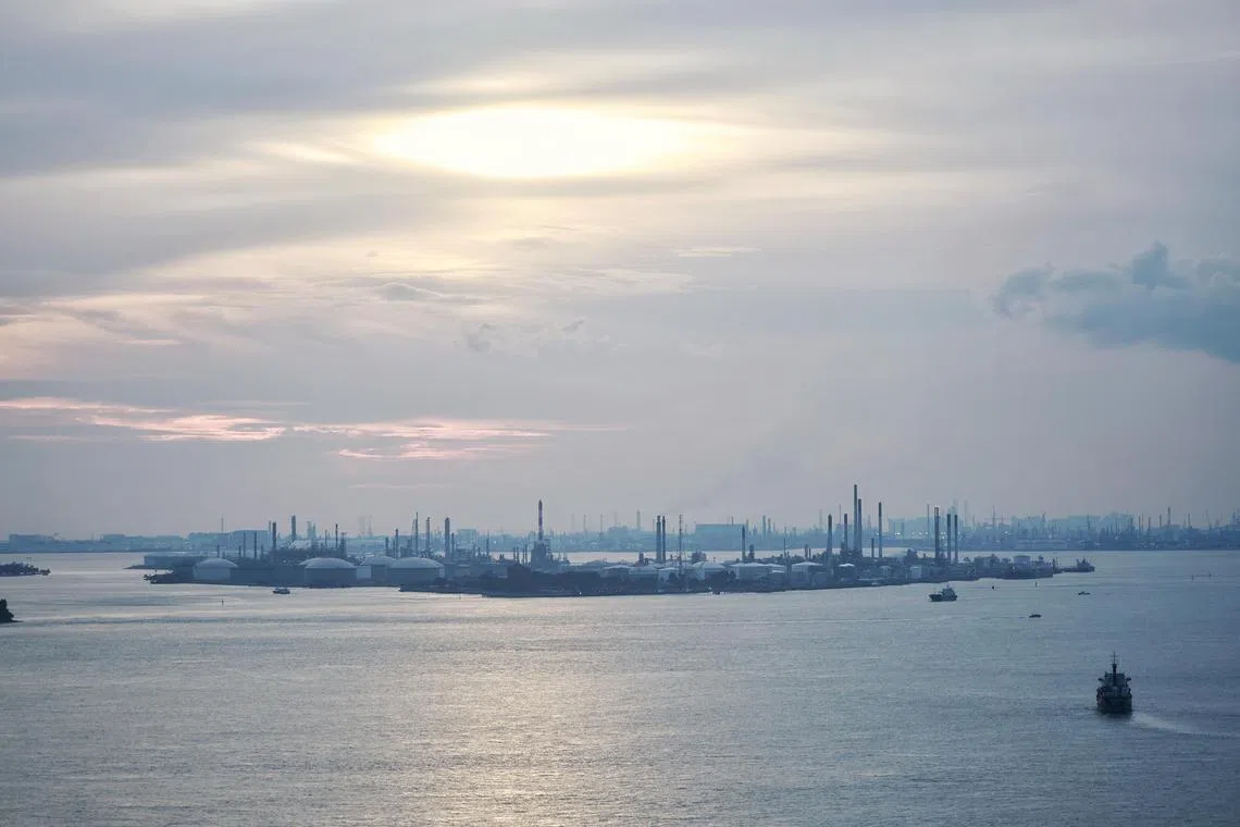 Pulau Bukom, as seen from the CH-47F Chinook heavy lift helicopter on July 2, 2023.

NDP 2023 AIR PARTICIPATION FEATURE PART 1 (Media Embed on Rehearsal Flight).

NDP 2023 Air Participation Feature Visuals, Collateral and Interviews are embargoed until 5 Jul 2023.