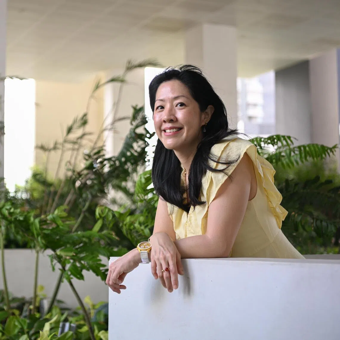 Ms Dawn Lim, executive director of Design Singapore Council, at the Sky arden of Dover Park Hospice on March 13, 2026. 