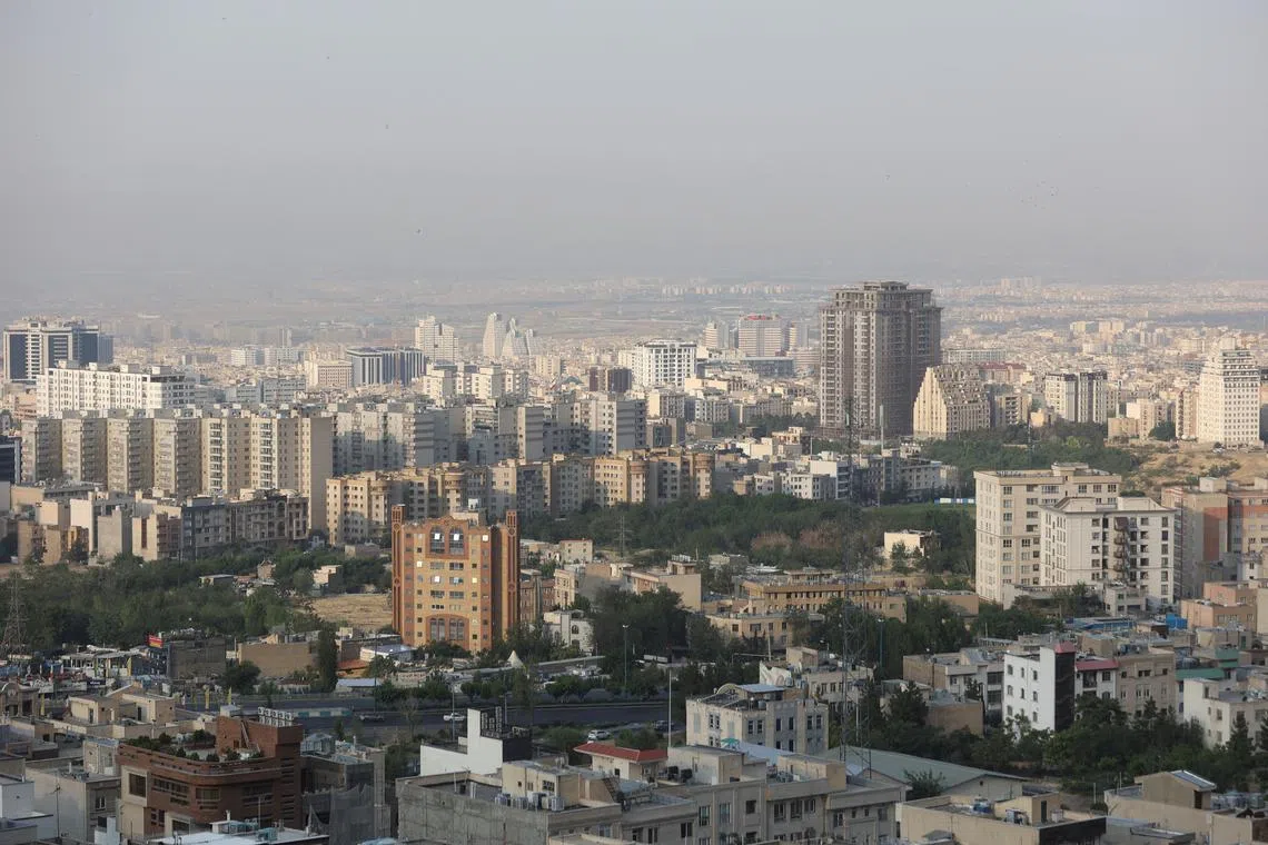 A view of the cityscape in the aftermath of Israeli strikes, in Tehran, Iran, June 13, 2025. Majid Asgaripour/WANA (West Asia News Agency) via REUTERS