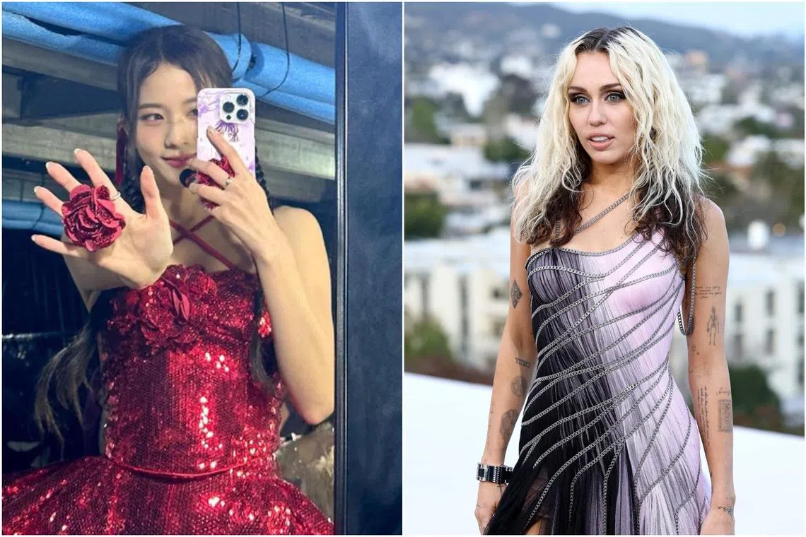 Flower by South Korean singer Jisoo (left) and Flowers by American pop star Miley Cyrus are the two red-hot songs.