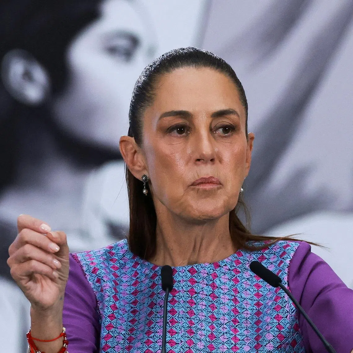 Mexico's President Claudia Sheinbaum attends a daily press conference, after the U.S. Justice Department said it had charged the governor of Mexico's Sinaloa state, Ruben Rocha, and other officials for their alleged involvement with the Sinaloa Cartel at the National Palace, in Mexico City, Mexico April 30, 2026. REUTERS/Henry Romero