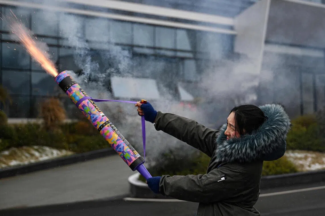 Setting off fireworks and firecrackers is common during holiday celebrations in China, especially around Chinese New Year.