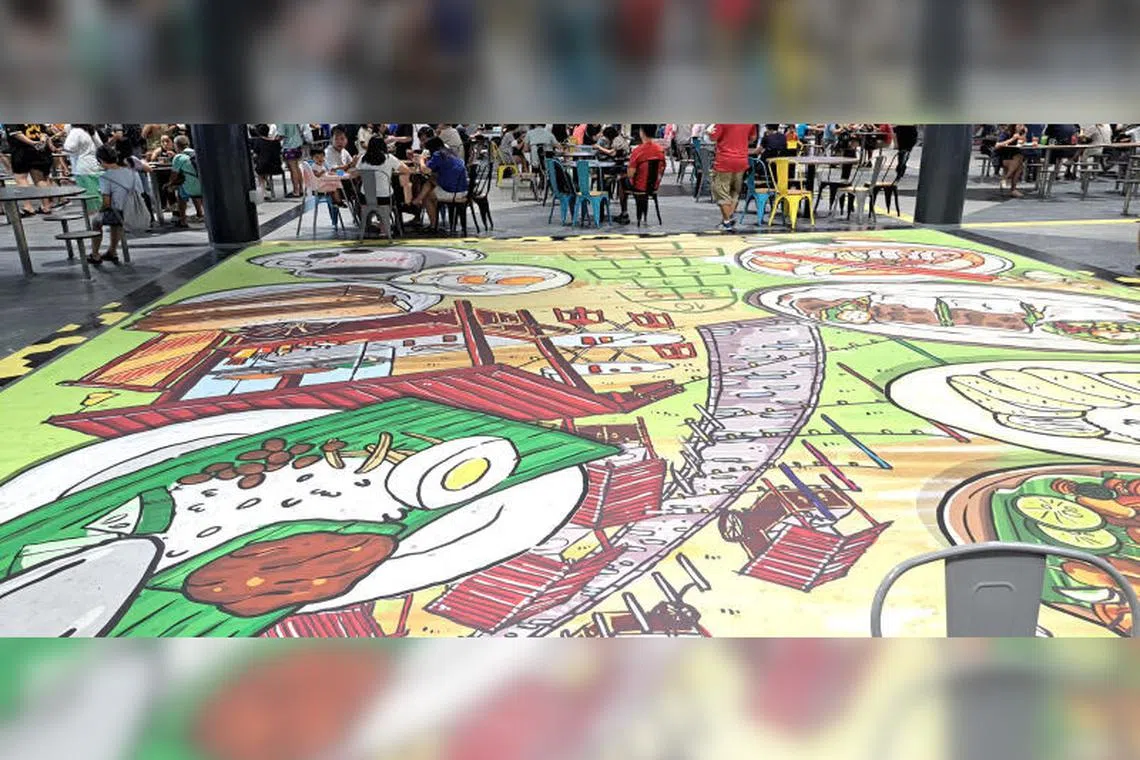 The artwork is an additional attraction for visitors to the new Senja Hawker Centre in Bukit Panjang.