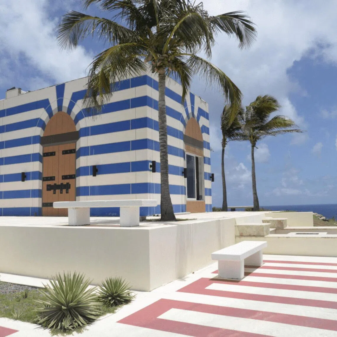 A structure, which Jeffrey Epstein referred to as a mosque, on Little Saint James, his private island in the Caribbean.
