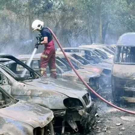 Nine firefighters with two vehicles were involved in the firefighting operation.