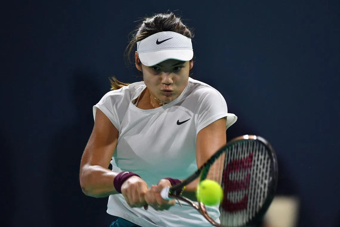 Britain's Emma Raducanu (above) left her match against Slovakian Viktoria Kuzmova in tears, after rolling her ankle.