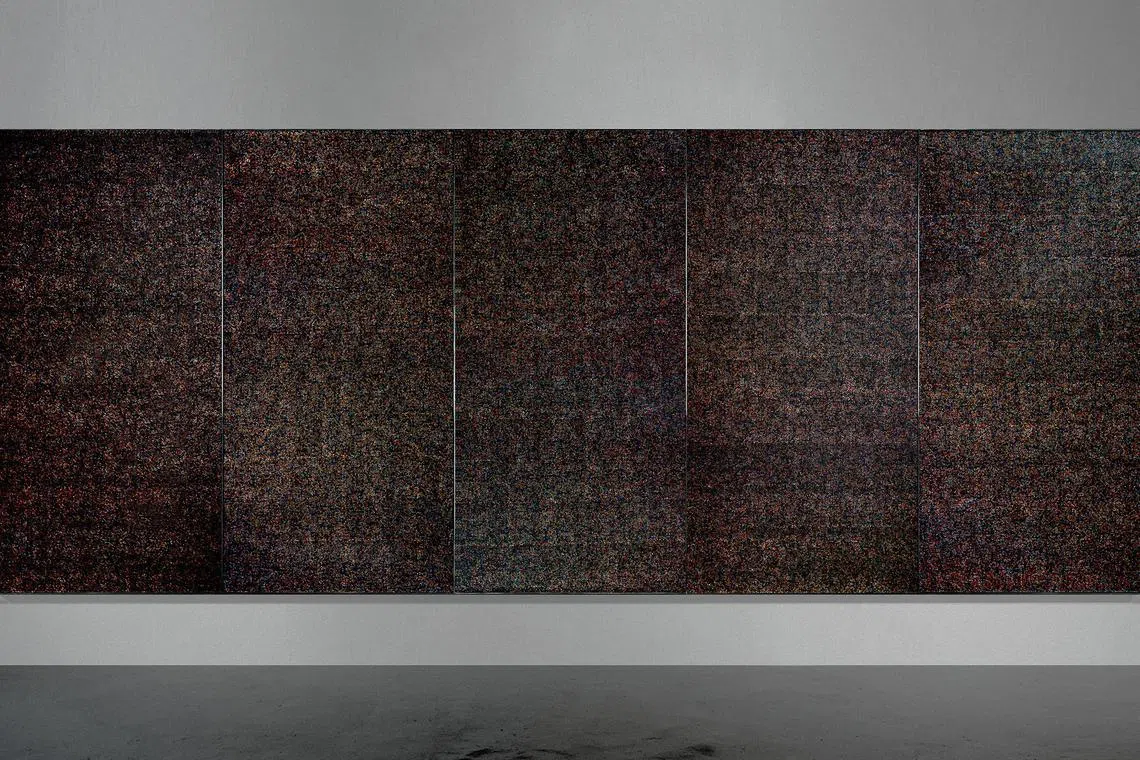 Alexander Sebastianus Hartanto's Butiran Dari #01 –#05 (Particles Of From) takes images from the internet and compiles them into a snapshot of digital consumption.