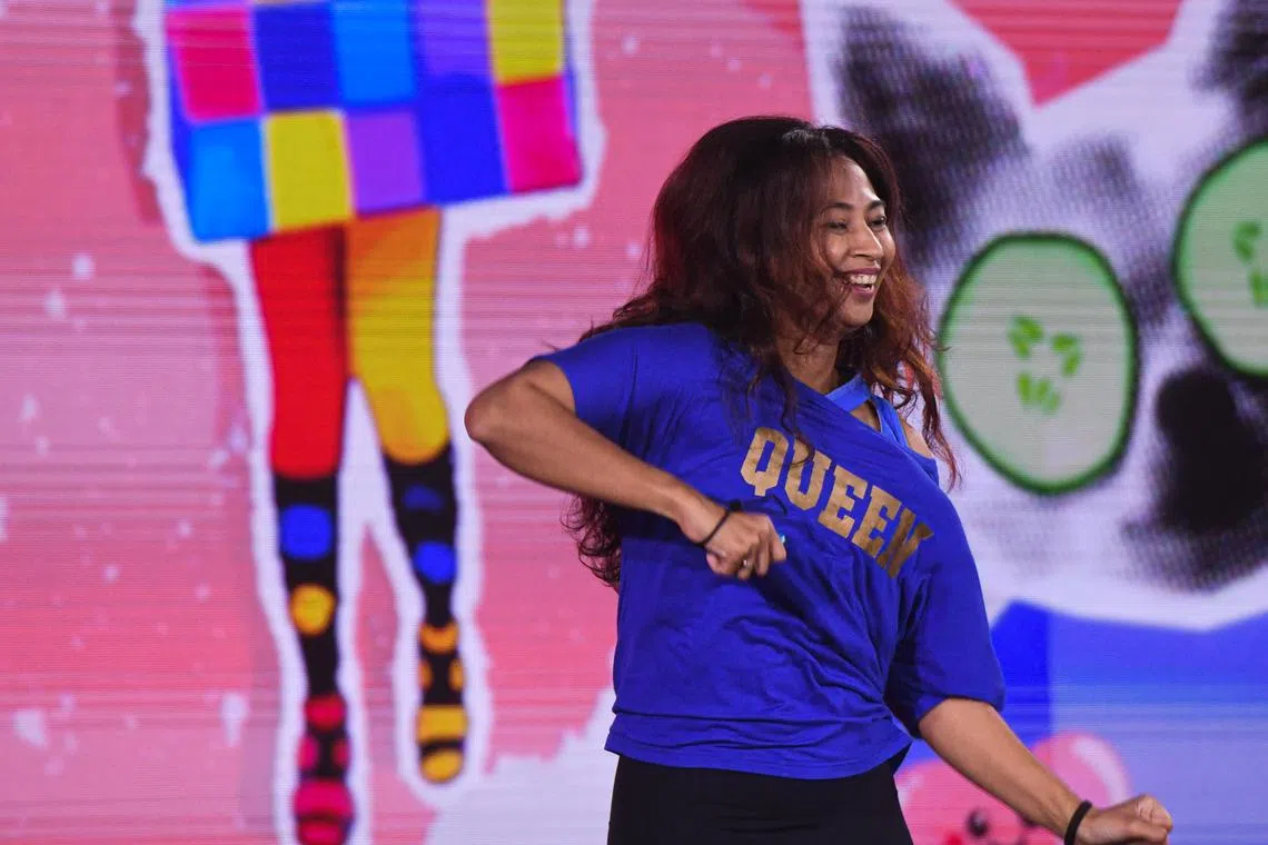 Zhywee at the Just Dance competition on ST PHOTO: AZMI ATHNI