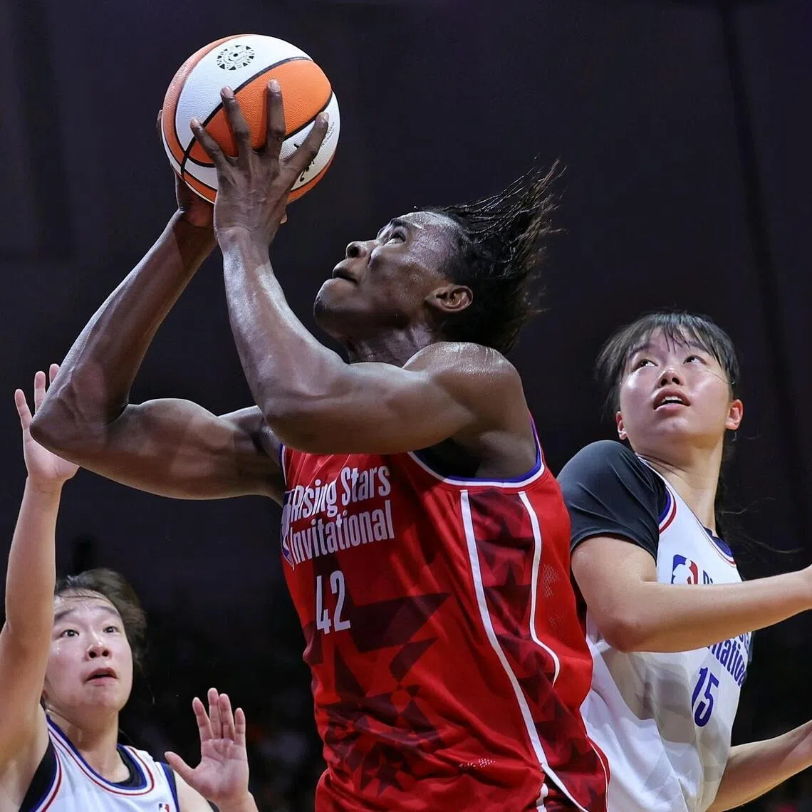 Buba Aisha Ezzine of Seika Girls’ High School scored a match-high 53 points against Yangming High School in the NBA Rising Stars Invitational girls final at OCBC Arena on June 28.