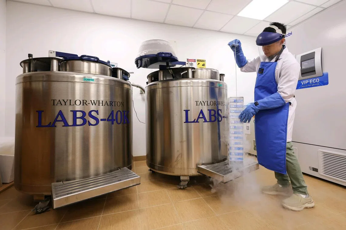 Frozen cell and tissue samples of flora and fauna are stored in cryopreservation vats at the NUS' Lee Kong Chian Natural History Museum.
