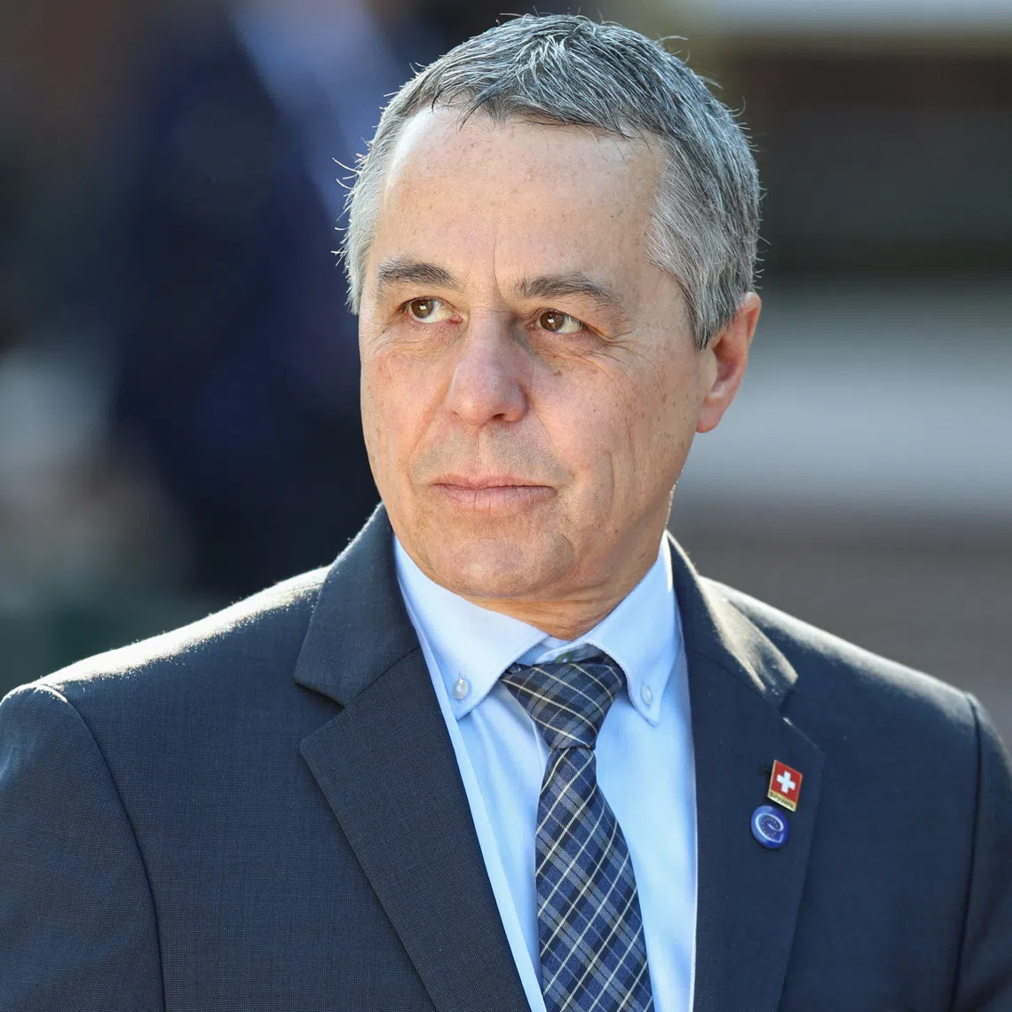 Swiss Foreign Minister Ignazio Cassis arrives at the 135th Session of the Committee of Ministers of the Council of Europe at the Palace of the Republic in Chisinau, Moldova, May 15, 2026. REUTERS/Vladislav Culiomza