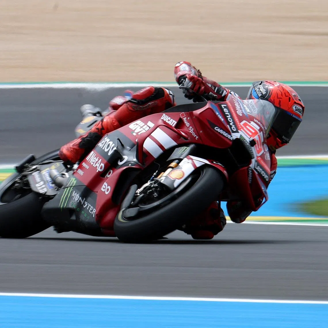 MotoGP - Brazil Grand Prix - Autodromo Internacional Ayrton Senna, Goiania, Brazil - March 21, 2026 Ducati Lenovo Team's Marc Marquez during qualifying REUTERS/Adriano Machado