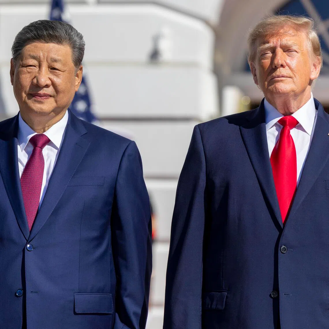 Chinese President Xi Jinping (left) and US President Donald Trump at the White House in Washington on Sept 24.