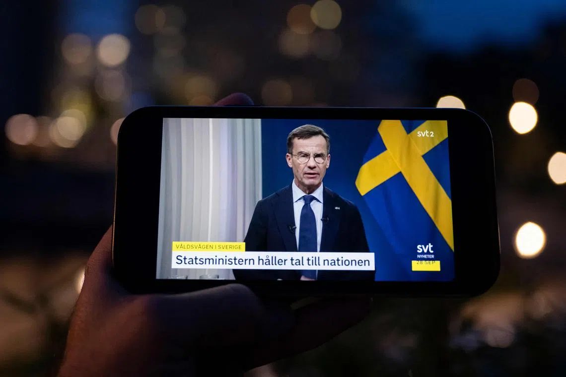 Swedish Prime Minister Ulf Kristersson makes a rare televised address to the nation, vowing to hunt down violent gangs.