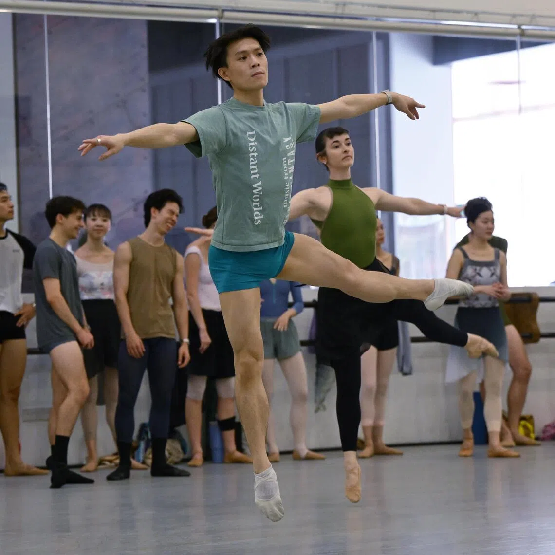 The Singapore Ballet rehearsing at its space in Bugis+.