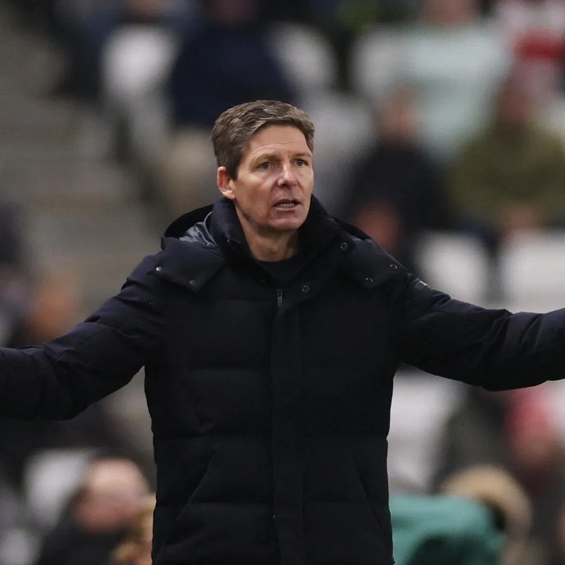 Soccer Football - Premier League - Sunderland v Crystal Palace - Stadium of Light, Sunderland, Britain - January 17, 2026 Crystal Palace manager Oliver Glasner reacts Action Images via Reuters/Lee Smith
