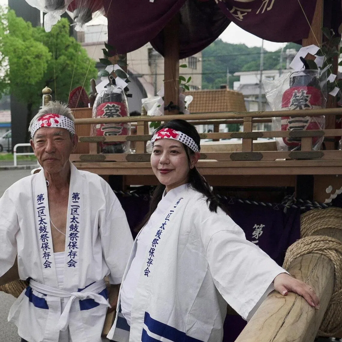 Shoko Kawata (right) is said to be Japan’s first sitting mayor to take maternity leave.