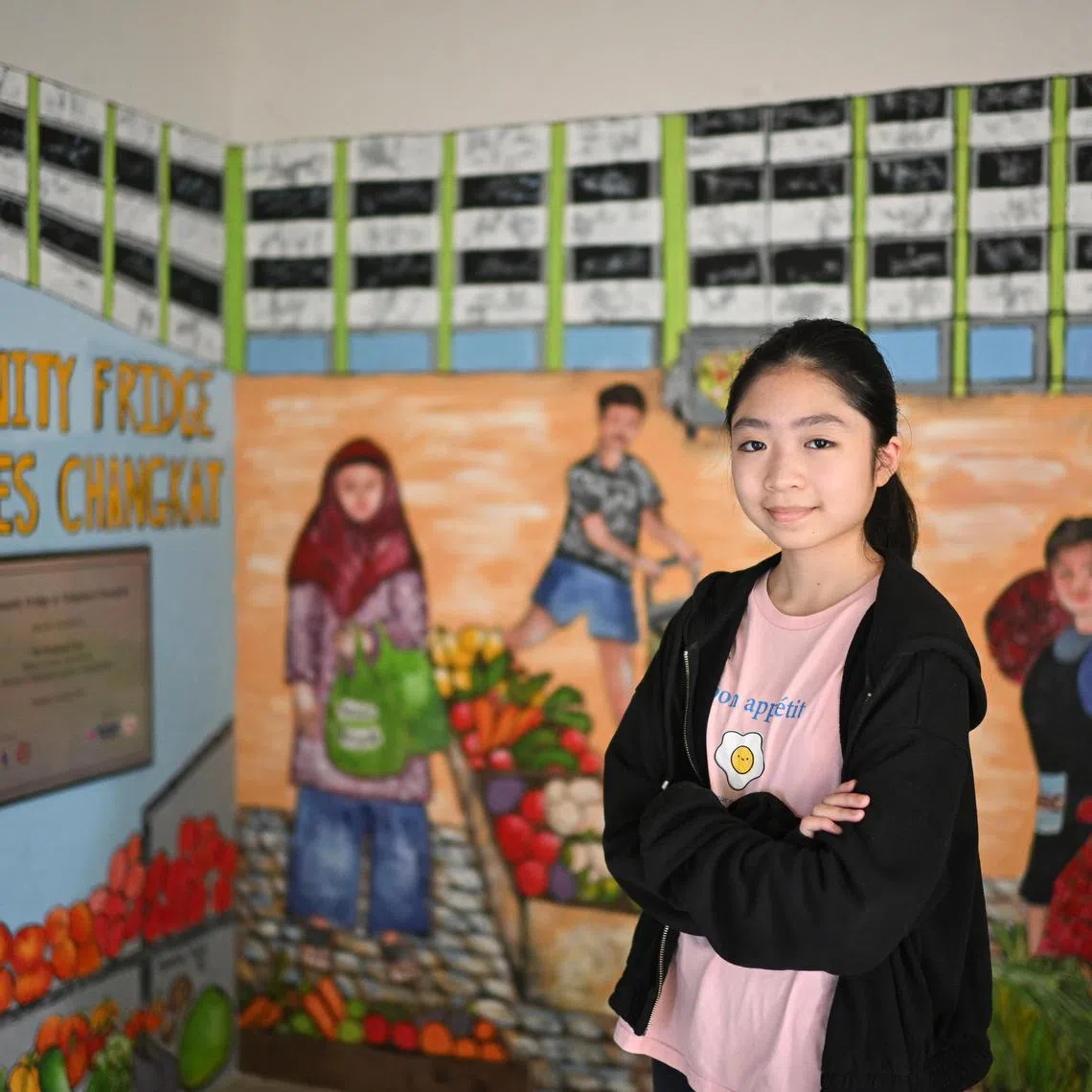 In 2023, Chng Rui Jie helped put up festive decorations and distributed food  for Tampines Changkat Community Fridge, an initiative where residents can share surplus food with their neighbours. 