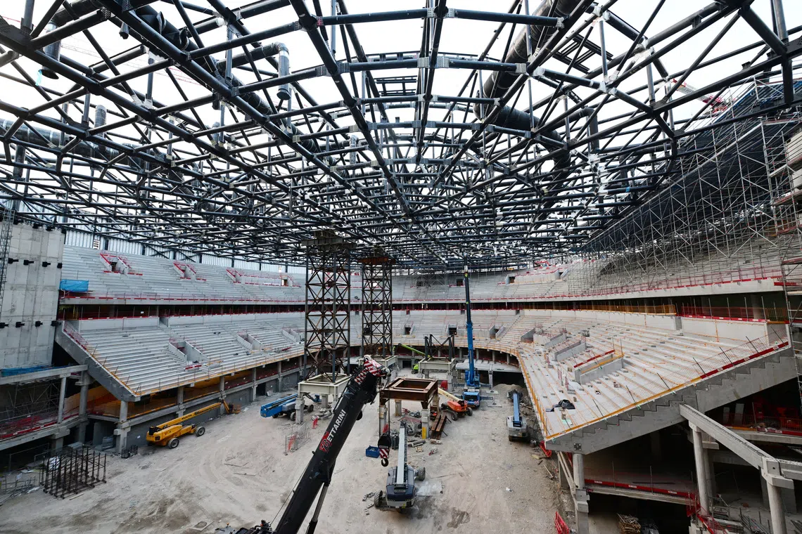 Olympics - 2026 Milano Cortina Winter Olympics - Santagiulia Ice hockey Arena, Milan, Italy - July 2, 2025 General view of the construction site of Santagiulia ice hockey arena, which will host the hockey and para hockey competitions of the Milano Cortina Winter Olympic Games 2026, in Milan, Italy. REUTERS/Daniele Mascolo