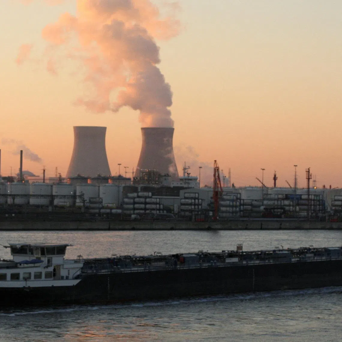 FILE PHOTO: The nuclear plant of Doel is seen near the port of Antwerp, Belgium February 7, 2023. REUTERS/Clement Rossignol/File Photo