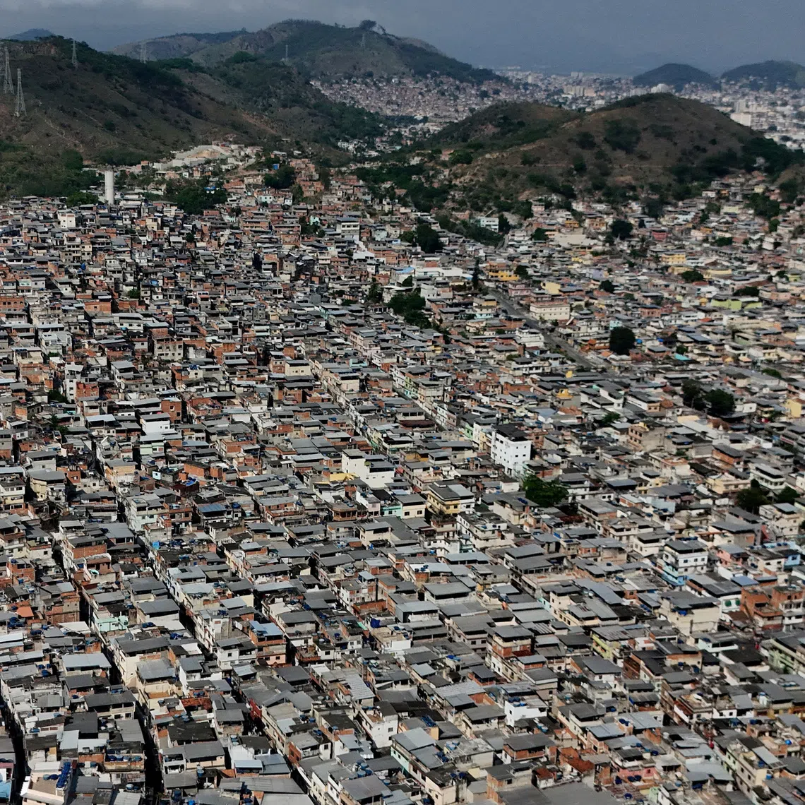 A drone view of a favela in the Penha slum complex, where Brazil's deadliest police raid took place in October.