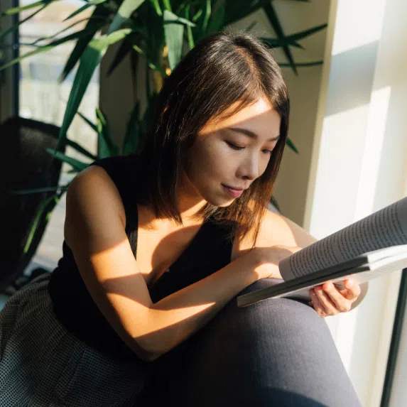 Woman reading a book