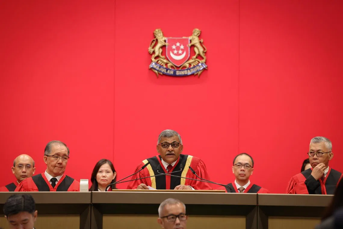 pixlegal ST20240108_202402934371 Ong Wee Jin /

Chief Justice Sundaresh Menon speaking during the Opening of the Legal Year 2024 ceremony on Jan 8, 2024.