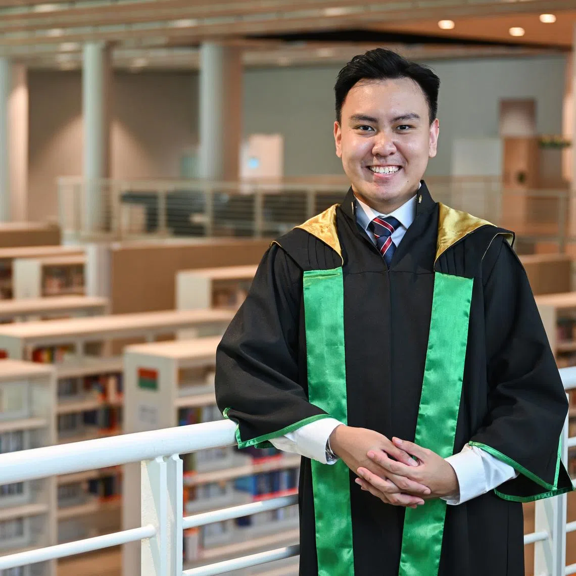 Mr Louis Eu Kaijie was valedictorian at Republic Polytechnic’s diploma in health services management graduation ceremony.