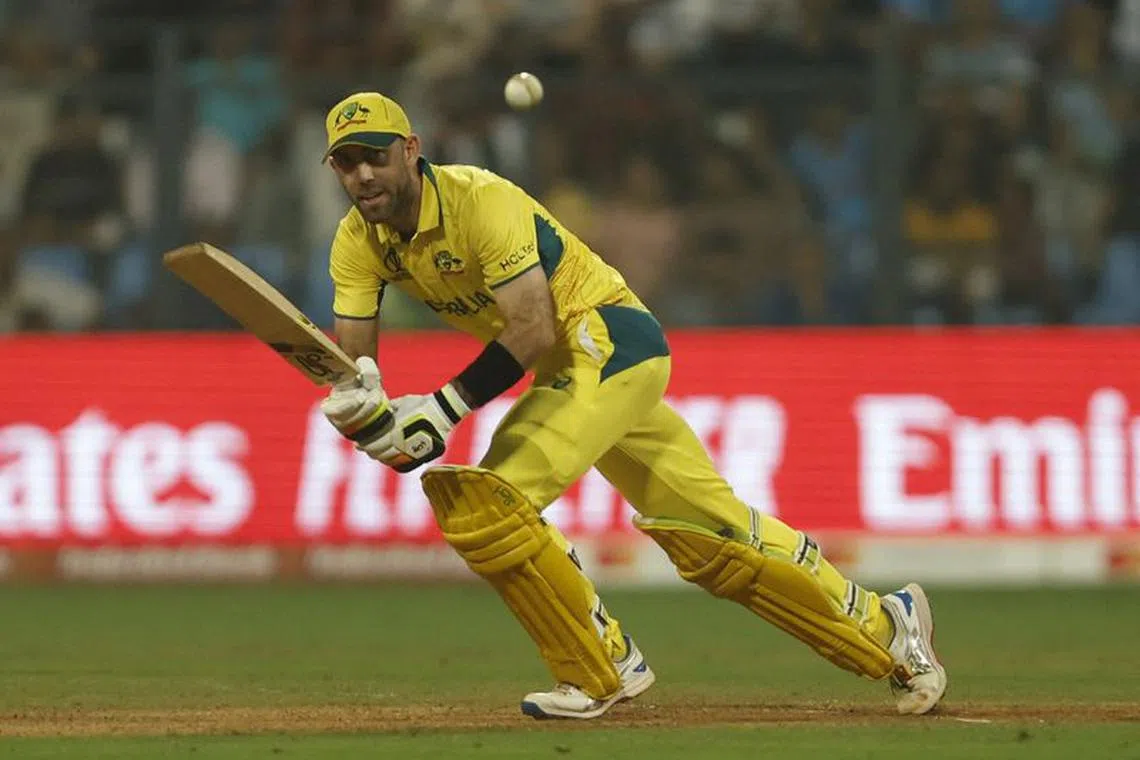 Cricket - ICC Cricket World Cup 2023 - Australia v Afghanistan - Wankhede Stadium, Mumbai, India - November 7, 2023 Australia's Glenn Maxwell in action REUTERS/Francis Mascarenhas