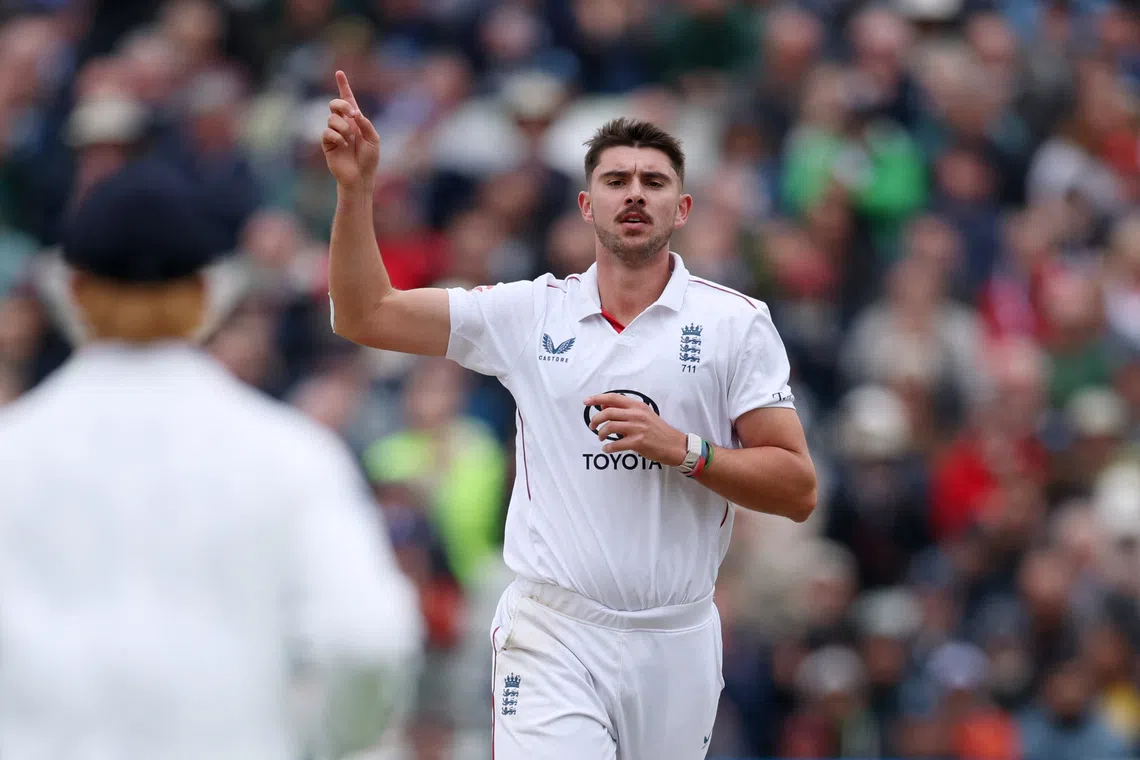 Cricket - Third Test - England v Pakistan - Edgbaston Cricket Ground, Birmingham, Britain - September 9, 2026 England's Josh Tongue celebrates after taking the wicket of Pakistan's Babar Azam Action Images via Reuters/Andrew Boyers