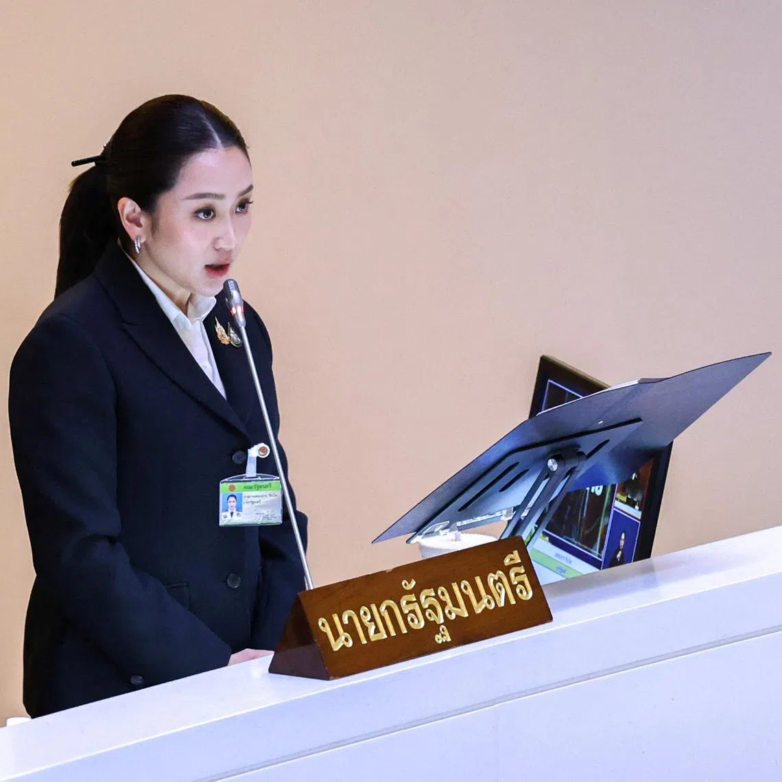 Thailand's Prime Minister Paetongtarn Shinawatra delivers her government's policy proposal to parliament at the Parliament in Bangkok, Thailand, September 12, 2024. 