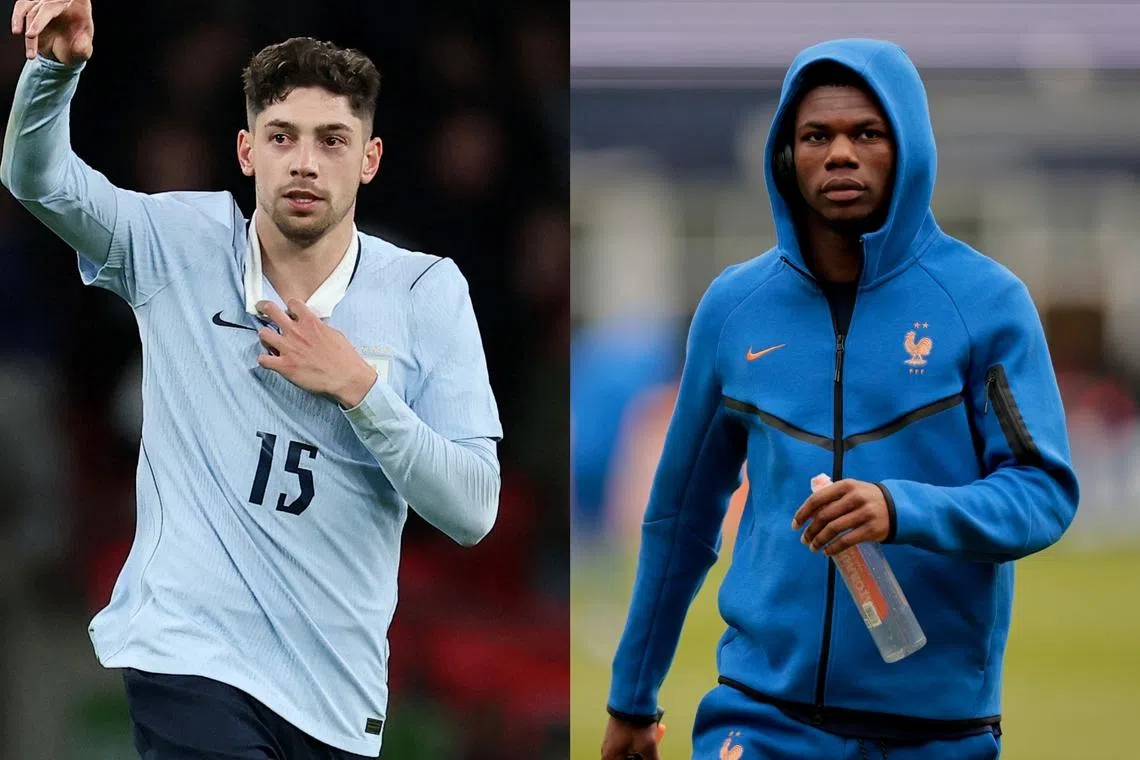 Real Madrid midfielder Federico Valverde (left) reportedly clashed with teammate Aurelien Tchouameni following a May 7 training session.