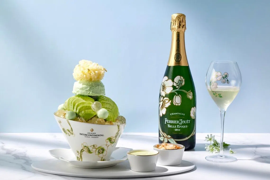 Champagne bingsu with Perrier-Jouët sold at the InterContinental Seoul Parnas.