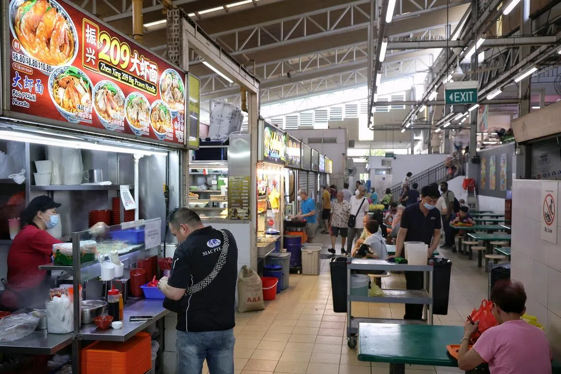 A Chinese food stall worker at Kovan 209 Market & Food Centre said its business can fall by as much as a third on a bad day.